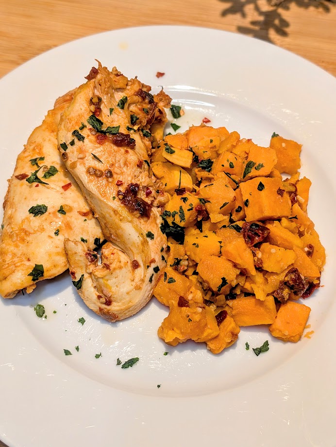 Chipotle Glazed Chicken & Roasted Sweet Potatoes