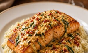 Keto Creamy Tuscan Salmon