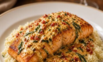 Keto Creamy Tuscan Salmon