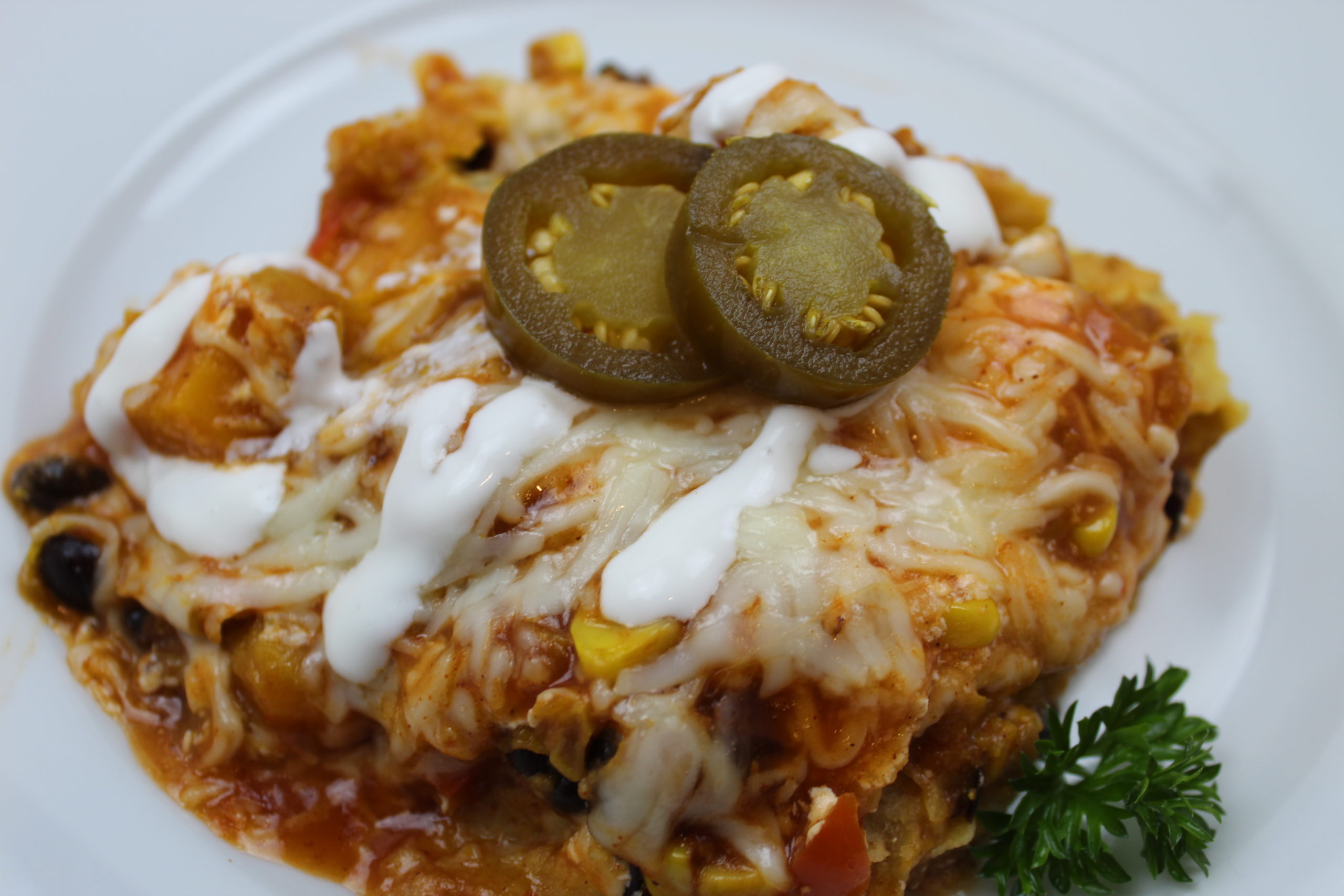 Butternut Squash Enchilada Casserole