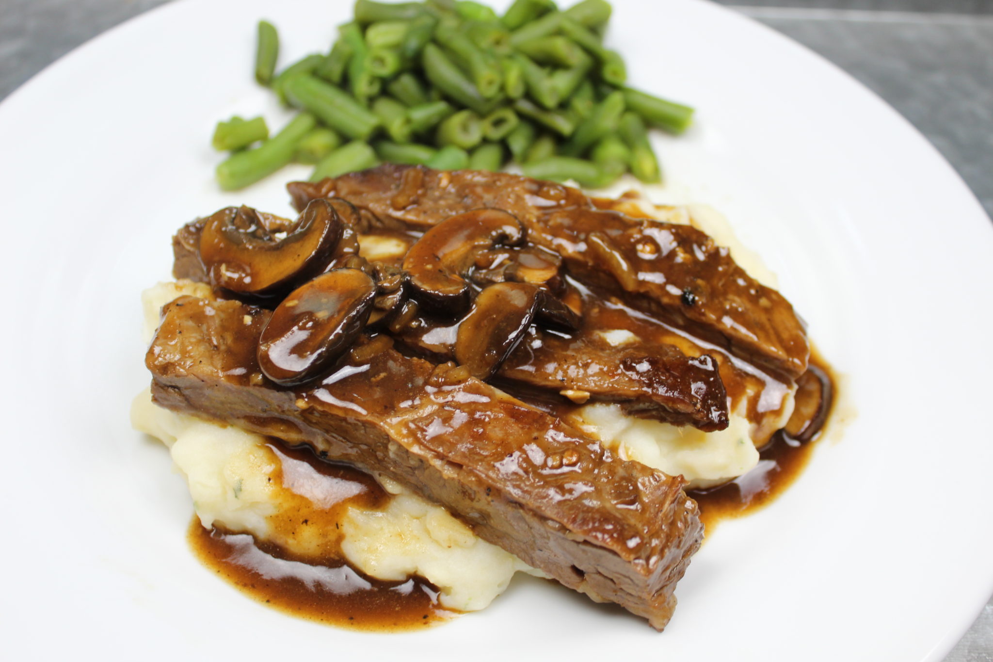 Marinated Flank Steak With Mushroom Gravy Renees Kitchen Quest