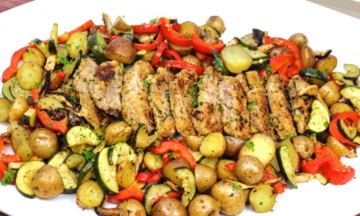 Herb Crusted Pork Medallions & Veggies