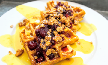 Cranberry Waffles With Orange Curd