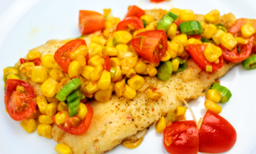 Halibut With Charred Corn Salad