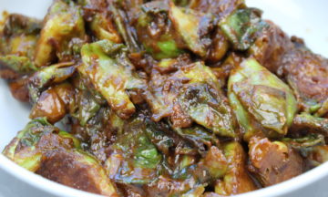 Brussels Sprouts In Spicy Almond Butter