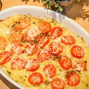 Tomato Basil Spaghetti Squash Bake