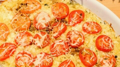 Tomato Basil Spaghetti Squash Bake