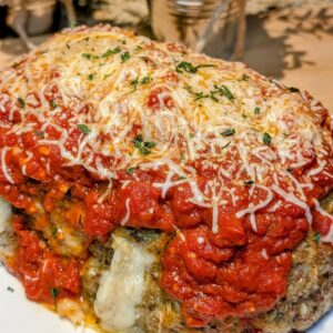 Mozzarella Stuffed Italian Meatloaf