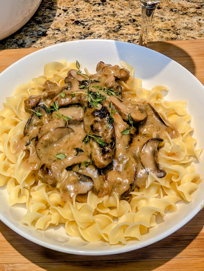 Spicy Beef Stroganoff with Horseradish Sauce