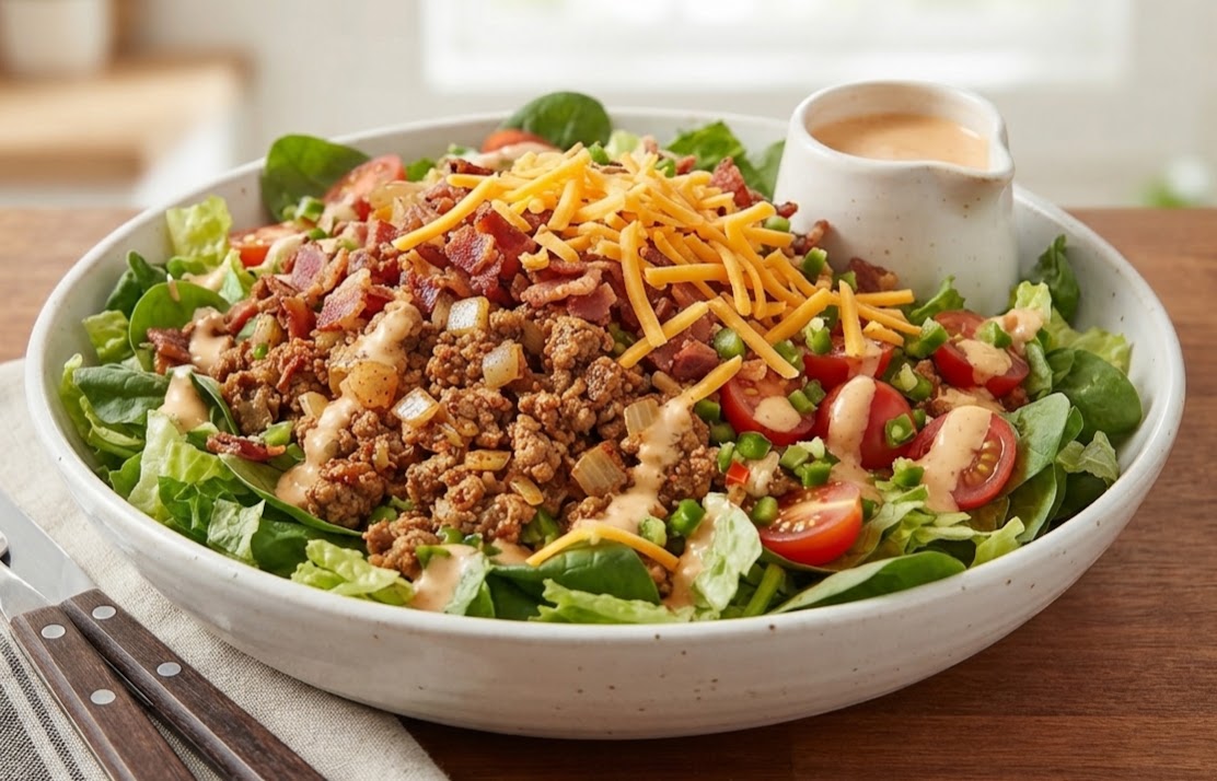 Keto Bacon Cheeseburger Salad