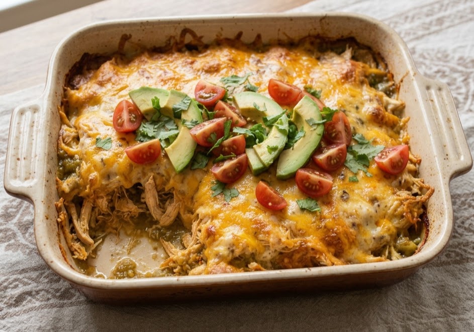 Keto Chicken Enchilada Casserole